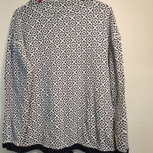 Talbots Black and White Geometric Top